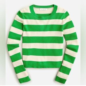 J. Crew Rugby Stripe Cropped Ribbed Sweater